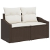 Conjunto de Sofá de Jardín Conjunto de 9 Beige, Marrón