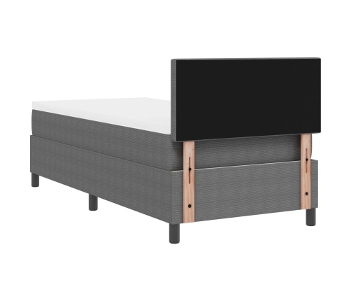 Cama con Base  con Colchón Gris Claro 90x200 cm Tela de Pana