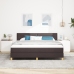 Cama con Base de Muelles  con Colchón Marrón Oscuro 180x200 cm Tela