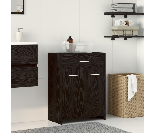 Armario de baño  Negro Roble 60x33x80 cm Madera