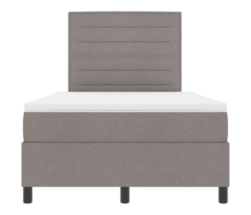 Cama Box Spring con Colchón Taupe 120x200 cm Tela