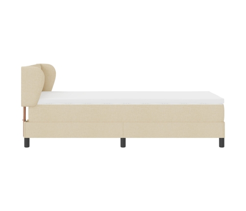 Estructura de Cama con Colchón Crema Tejido 100 x 200 cm