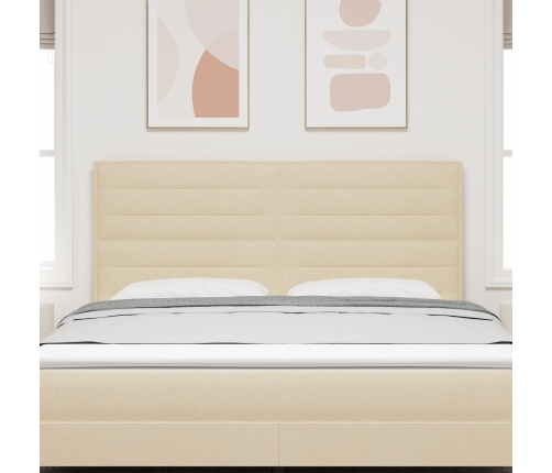 Cabecero  Diseño de Líneas Crema 180 cm Tela