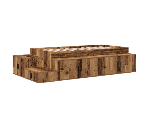 Cama de Almacenamiento Madera Vieja Madera maciza y chapas