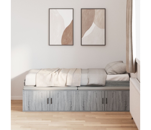 Estructura de cama de almacenamiento gris sonoma 75x190 cm