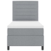 Cama Box Spring con Colchón y Luz LED Gris Claro 100x200 cm Tela