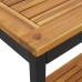 Mesa de Exterior  Natural y Negra 35x80x75 cm de Madera Sólida y Acero