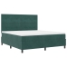 Cama con somier y colchón verde oscuro de  tamaño súper king de terciopelo