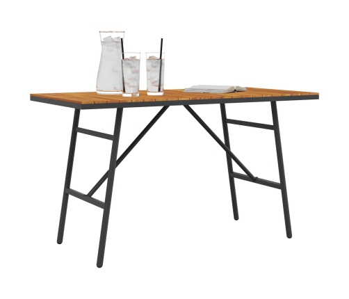 Mesa de Comedor  Negra 110x55x62 cm en Madera Maciza de Acacia