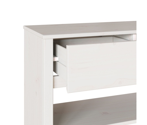 Mesa Consola  ""DRAMMEN"" Blanca 89,5x37x73 cm Madera Sólida de Pino
