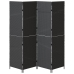 Divisor de ambientes  de 4 paneles plegable negro 195x180 cm de poli ratán