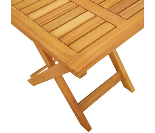 Tumbonas con ruedas  2 pcs con mesa y cojín de madera maciza de acacia