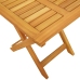 Tumbonas con ruedas  2 pcs con mesa y cojín de madera maciza de acacia