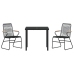 Conjunto de Comedor de Jardín  de 3 Piezas Negro Rattan de PVC