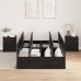 Cama  con Almacenamiento Roble Negro Madera Doble Estándar