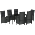 Set de Comedor de Jardín de 7 Piezas  Negro Rattan Versátil