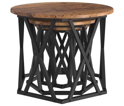 Mesas Laterales Anidadas  3 pcs Madera Vieja Madera de Ingeniería