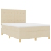 Cama con Somier y Colchón Crema 160x200 cm Tela