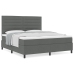 Cama con Base de Muelles  con Colchón Gris Oscuro Super King Tela