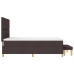 Cama box spring  con colchón y banco marrón oscuro 140x190 cm de tela
