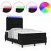 Cama con base y colchón y luz LED negra 120x200 cm tela