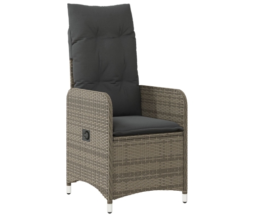 Conjunto de Comedor de Jardín de 5 Piezas con Cojines Gris Poliratán