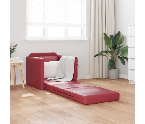 Sofá cama  2 en 1 Burdeos 74x77x81 cm Cuero sintético