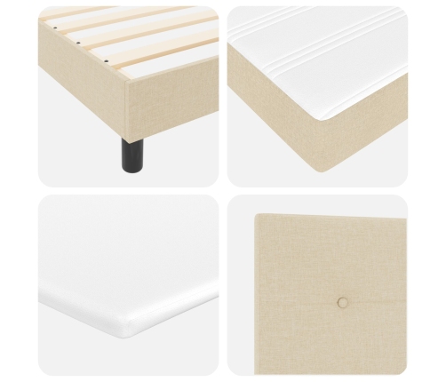 Cama Box Spring con Colchón & LED Crema 180x200 cm Tela