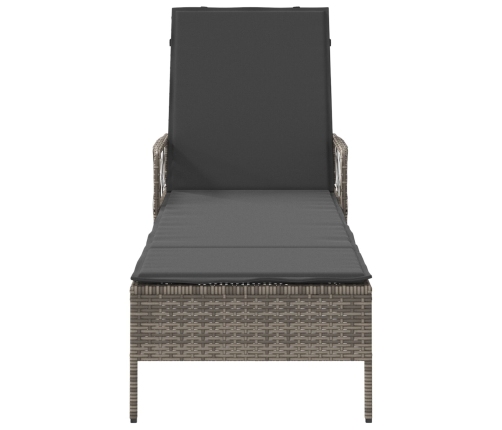 Tumbona  Gris y gris oscuro Ratán PE 157 x 55 x 92 cm Tumbona