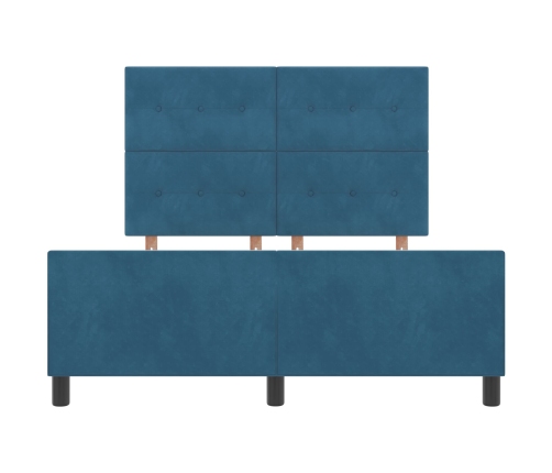 Estructura de Cama  Azul Oscuro 140x190 cm Terciopelo