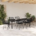 Conjunto de Comedor de Jardín  de 7 Piezas Negro Poliratán