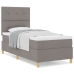Cama Base Tapizada con Colchón Taupe 100x200 cm Tela