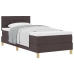 Cama con somier  con colchón marrón oscuro 100x200 cm Tela