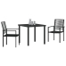 Juego de Comedor de Jardín de 3 Piezas  Negro Ratán de PVC