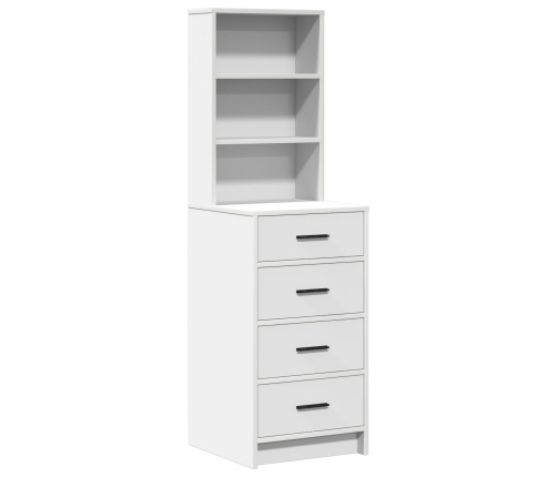 Conjunto de mesa de tocador de 2 piezas  con LED de madera blanca