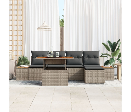 Conjunto de Sofá de Jardín  Conjunto de 6 Gris