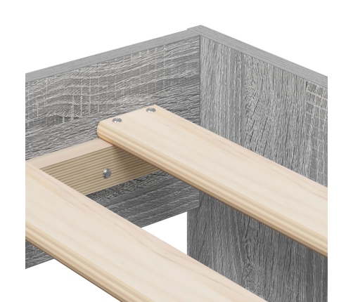 Estructura de Cama de Almacenamiento Gris Sonoma Madera 75 x 190 cm