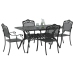Set de 3 Negro Aluminio Fundido Mesa para 4 Personas Duradera