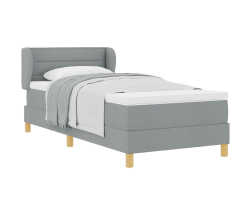 Cama Box Spring  con Colchón Gris Claro 90x200 cm Tela