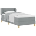 Cama Box Spring  con Colchón Gris Claro 90x200 cm Tela