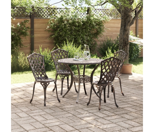 Conjunto de Comedor de Jardín de 5 Piezas  - Bronce Aluminio Fundido