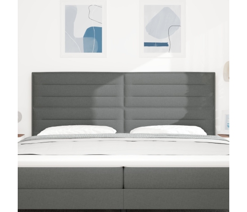 Cabecero  Diseño Lines Gris oscuro 200 cm Tela