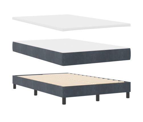 Cama con colchón Box Spring  Gris oscuro 120x200 cm Terciopelo