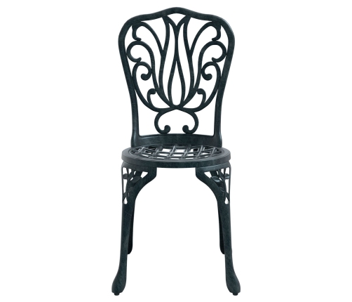 Set de Bistro de Jardín de 3 Piezas  Verde de Aluminio Fundido