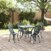 Conjunto de comedor de jardín de 5 piezas  verde de aluminio fundido