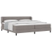Cama Box Spring  con Colchón Taupe 200x200 cm Tela