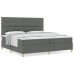 Cama con Box Spring y Colchón Gris Oscuro 200x200 cm Tela