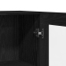 Mueble Auxiliar Roble Negro Madera de calidad y vidrio Mediano