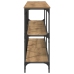 Mesa Consola  Roble Artesano 200x30x75 cm Madera Ingenierizada y Acero