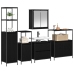 Juego de Muebles de Baño de 5 Piezas VidaXL en Madera de Roble Negra